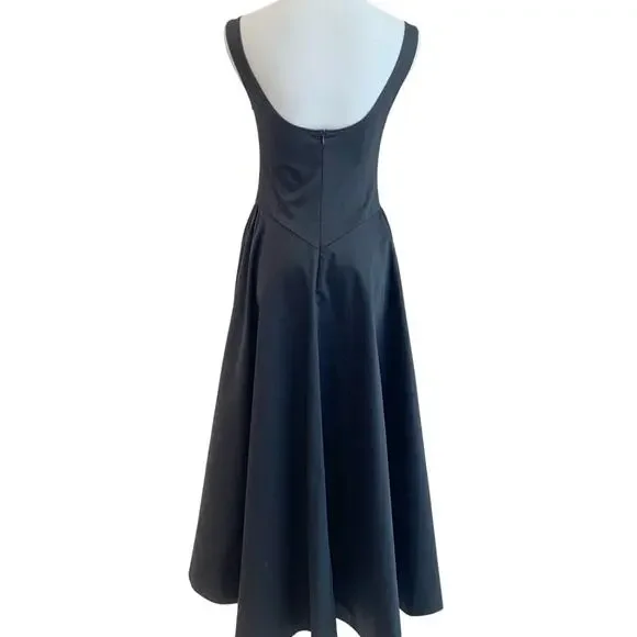 lace cami midi dress MO&Co. Noir Women's 100% Silk Polka-dot Cami Midi Dress